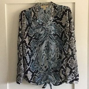 Women’s Michael Kors size S loose fitting blouse.  Shades of blue.